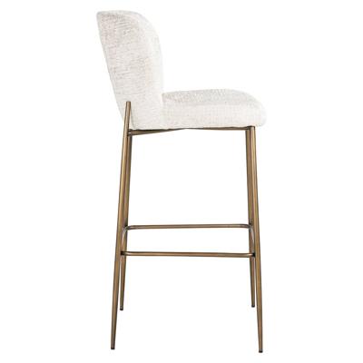 Richmond Barstoel 'Darby' Chenille, kleur Crème (zithoogte 76cm)
