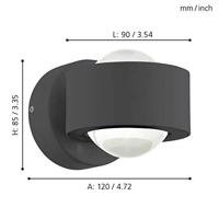 Eglo Design muurspot Treviolo Up - Down zwart 98746 - thumbnail