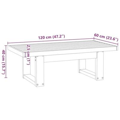 Salontafel NOAIN U-vormige poten 120x60x40 cm massief hout