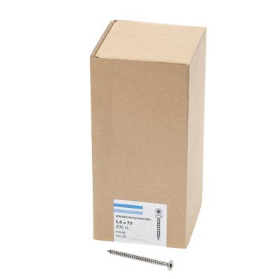 Hoenderdaal Spaanplaatschroef Rvs-A2 Platkop voldraad Torx TX25 5.0X70 | 200 stuks - 0206.30.42203