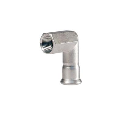 Bonfix Pressfittingen RVS 316L Kniekoppeling 90° 1 x 28 - lange binnendraad (RP) x press || (m-profiel)