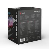 SAVIO FAN-01 4-pack 120mm ARGB-ventilator met controller en afstandsbediening - thumbnail