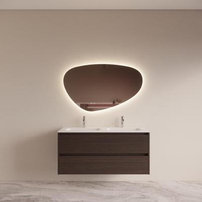 Badmeubelset BWS Riga met Asia Wastafel Wit 120 cm Bruin Eiken