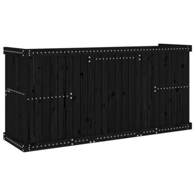 Balkonset 2-zits massief grenenhout zwart Balkonset 2-zits massief grenenhout zwart