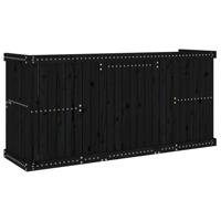 Balkonset 2-zits massief grenenhout zwart - thumbnail