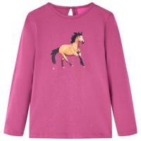 VidaXL Kindershirt met lange mouwen 116 frambooskleurig - thumbnail