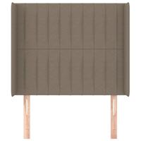 Hoofdbord met randen 83x16x118/128 cm stof taupe - thumbnail