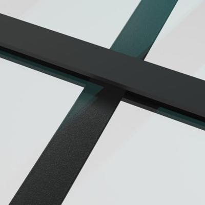 VidaXL Schuifdeur 90x205 cm esg-glas en aluminium zwart - thumbnail