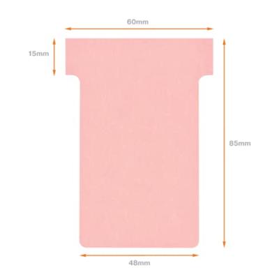 Nobo T-planbordkaarten index 2, ft 85 x 60 mm, roze - thumbnail