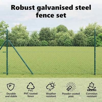 VidaXL Afrasteringspaal groen 10 x 1 m (40 x 40 mm gaas) staal en pvc