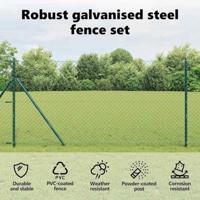 VidaXL Afrasteringspaal groen 10 x 1 m (40 x 40 mm gaas) staal en pvc - thumbnail