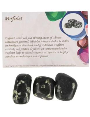 Porfiriet Trommelstenen 50 gram met Infokaartje - Ca 3 Stuks