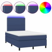 Boxspring met matras en LED stof blauw 120x200 cm - thumbnail