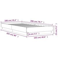 Bedframe bewerkt hout wit 100x200 cm - thumbnail