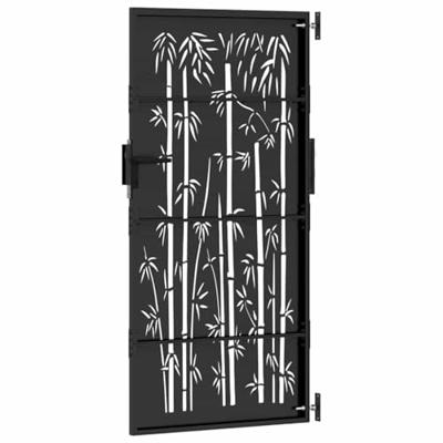 VidaXL Tuinpoort met slot zwart 85 x 100 cm poedergecoat staal VidaXL Tuinpoort met slot zwart 85 x 100 cm poedergecoat staal