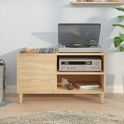 Platenkast 84,5x38x48 cm bewerkt hout sonoma eikenkleurig Platenkast 84,5x38x48 cm bewerkt hout sonoma eikenkleurig