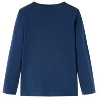 Kindershirt met lange mouwen dierenprint 92 marineblauw - thumbnail