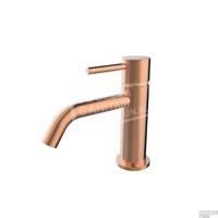 Wiesbaden Wastafelmengkraan Opbouw Style Uitloop 6.5 cm 1-hendel Geborsteld Koper - thumbnail