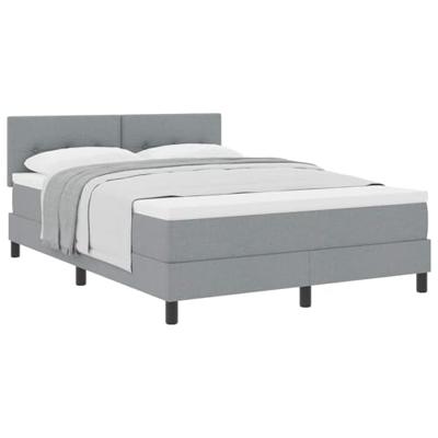 Boxspringbed met matras Lichtgrijs 140 x 190 cm Stof