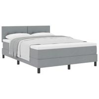 Boxspringbed met matras Lichtgrijs 160 x 200 cm Stof - thumbnail