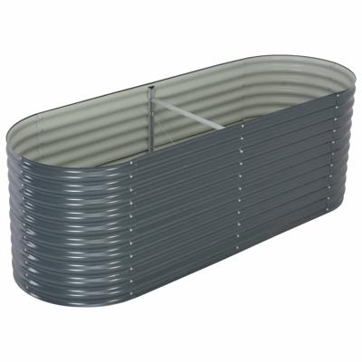 VidaXL Plantenbak verhoogd 240x80x81 cm gegalvaniseerd staal grijs VidaXL Plantenbak verhoogd 240x80x81 cm gegalvaniseerd staal grijs