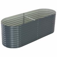 VidaXL Plantenbak verhoogd 240x80x81 cm gegalvaniseerd staal grijs - thumbnail