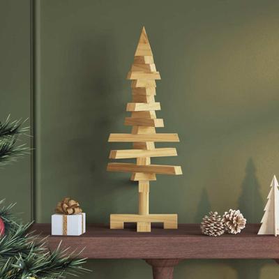 Houten kerstboom met standaard Bruin 60 cm Massief grenenhout Houten kerstboom met standaard Bruin 60 cm Massief grenenhout