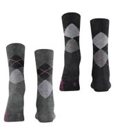 Burlington 2-paar Everyday dames sokken - Argyle - katoenen sokken met ruit print - thumbnail