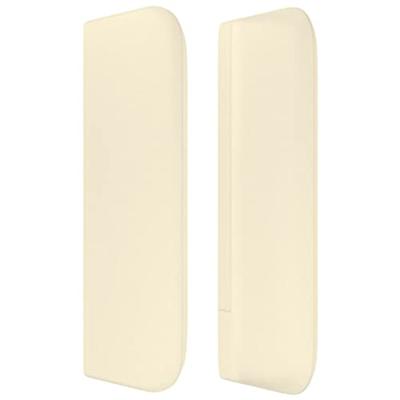 Hoofdbord met randen 163x16x78/88 cm kunstleer crèmekleurig