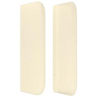 Hoofdbord met randen 163x16x78/88 cm kunstleer crèmekleurig - thumbnail