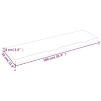 Wastafelblad 100x30x(2-4) cm behandeld massief hout lichtbruin - thumbnail