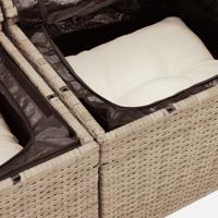 6-delige Loungeset met kussens poly rattan beige - thumbnail