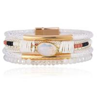 DEJA Boho Armband goudkleurig met natuursteen in wit - thumbnail