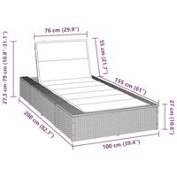 Ligbed met zwevend kussen poly rattan beige - thumbnail