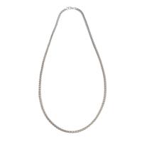 Gevlochten Stalen Halsketting met Karabijnslotje Zilverkleurig (60 cm / 3 mm) - thumbnail