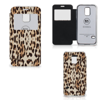 Samsung Galaxy S5 Mini Telefoonhoesje met Pasjes Leopard - thumbnail