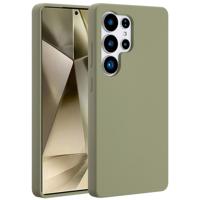 Accezz Liquid Silicone Backcover met MagSafe voor Samsung Galaxy S25 Ultra Telefoonhoesje Groen - thumbnail