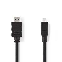 Nedis High Speed HDMI-Kabel met Ethernet | HDMI Connector | HDMI Micro-Connector | 4K@30Hz | 10.2 Gbps | 2.00 m | Rond | PVC | Zwart | Doos - - thumbnail