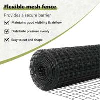 VidaXL Hek met paal grijs 0,8 x 10 m staal en pvc - thumbnail