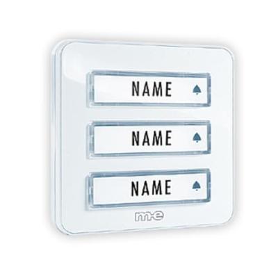 m-e modern-electronics KTA-3 W Belplaat Met naambord 3-voudig Wit 12 V/1 A