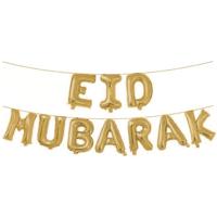 Folieballonnen Slinger Set 'Eid Mubarak' Goud (4m) - thumbnail
