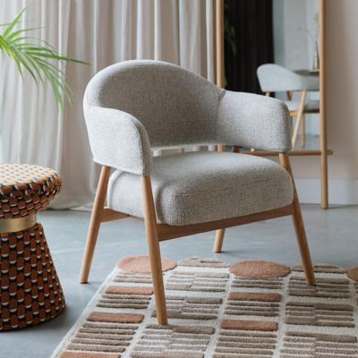 ZILT Fauteuil 'Shenae' Bouclé, kleur Lichtbruin