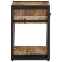 Nachtkastjes 2 st 40x35x50 cm massief ruw hout mango - thumbnail