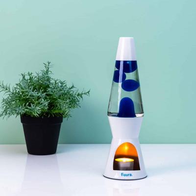 Waxinelicht Lavalamp - Wit Met Blauwe Lava Waxinelicht Lavalamp - Wit Met Blauwe Lava