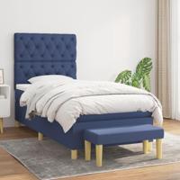 Boxspring met matras stof blauw 80x200 cm - thumbnail