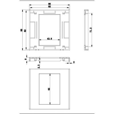 VALUE A/V-Aansluit systeem, Afdekframe voor doos VALUE A/V-Aansluit systeem, Afdekframe voor doos