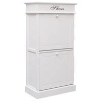 VidaXL Schoenenkast 50x28x98 cm paulowniahout wit - thumbnail