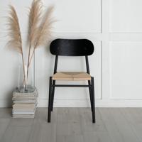 Nohr Eetkamerstoel 'Lakeithia' Rattan, kleur Naturel/Zwart - thumbnail