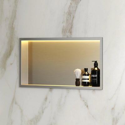 BWS Inbouwnis | Lucio | met LED Verlichting | 60x30x7cm | RVS