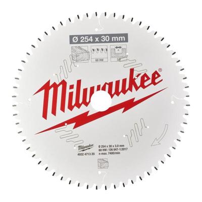 Milwaukee Cirkelzaagblad voor Hout | Ø 254mm Asgat 30mm 60T - 4932471320